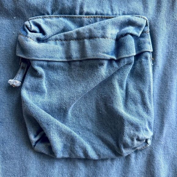 Gold X Teal Denim Cargo Pants NWT - Picture 7 of 7